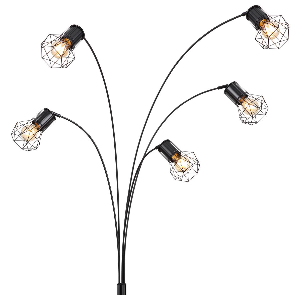 STEHLEUCHTE PRISKA - Schwarz, Basics, Metall (74/80/204cm) - Globo