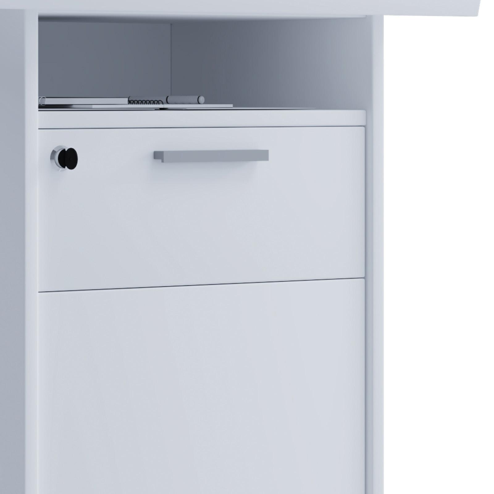 Stoječi Pult Meeta, Bela - bela, Basics, leseni material (60/50/120cm) - MID.YOU