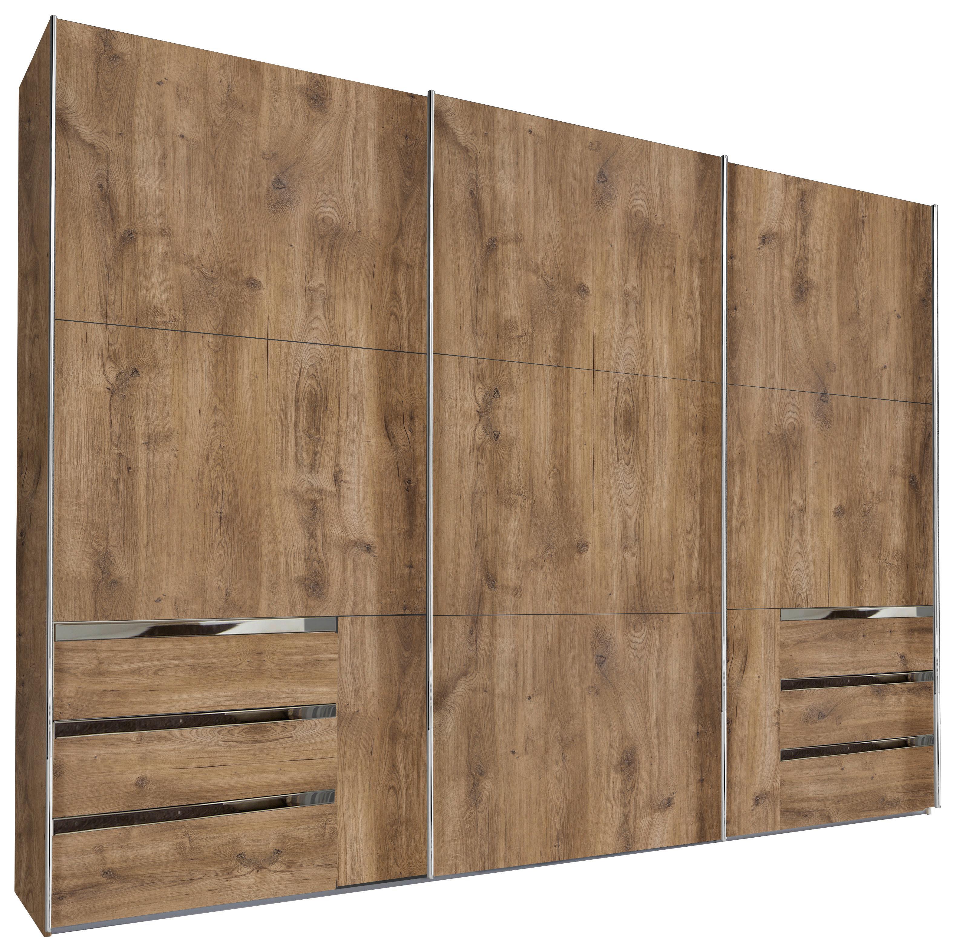 Ormar S Kliznim Vratima Level 36a - boje hrasta/boje kroma, Moderno, drvni materijal/metal (300/216/65cm) - Modern Living