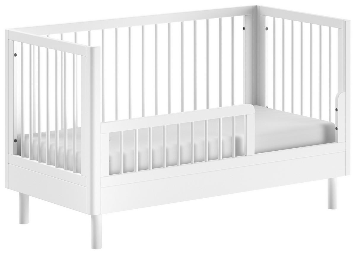 Gitterbett FORREST Weiß ca.70x140cm Echtholz Buche - Weiß, MODERN, Holz (70/140cm) - Vipack