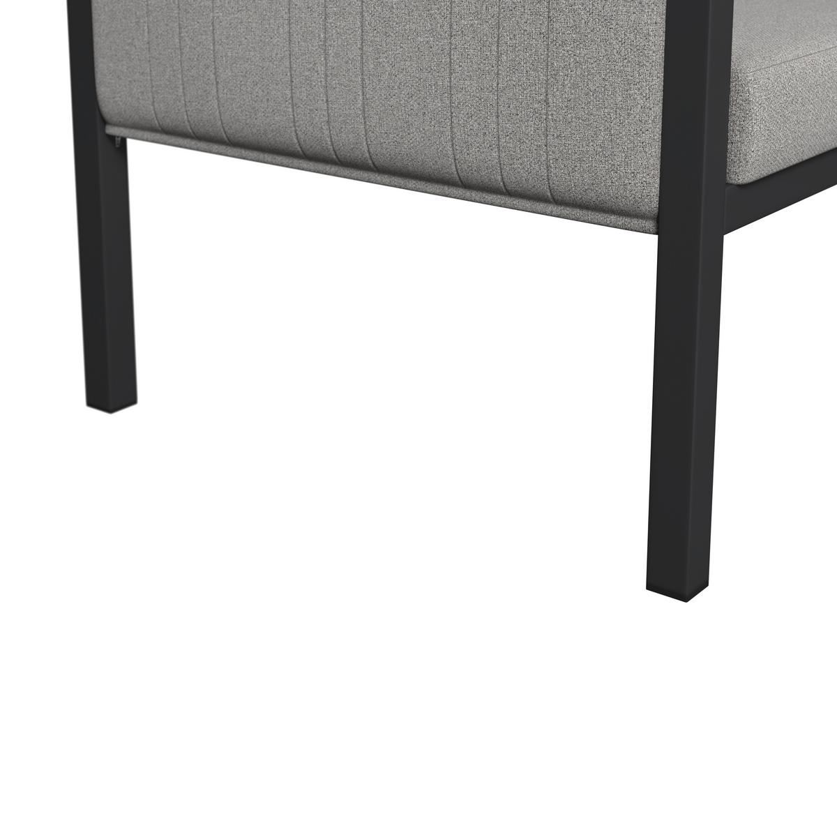 Loungegarnitur Anna Grau, 5-teilig - Dunkelgrau/Hellgrau, MODERN, Glas/Textil (135/68/80cm)