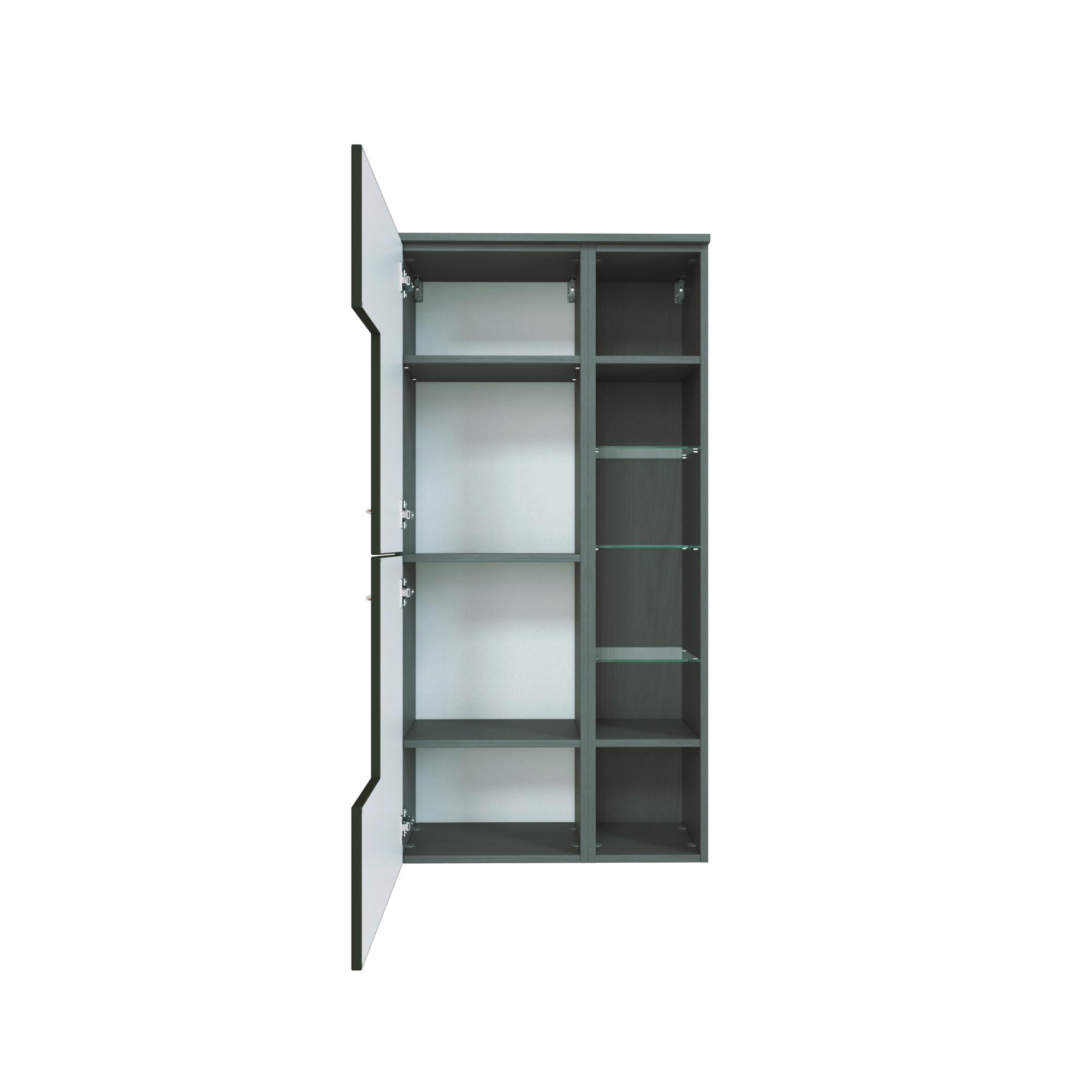 Midischrank Florida in Grau - Chromfarben/Graphitfarben, MODERN, Glas/Holzwerkstoff (65/130/35cm)