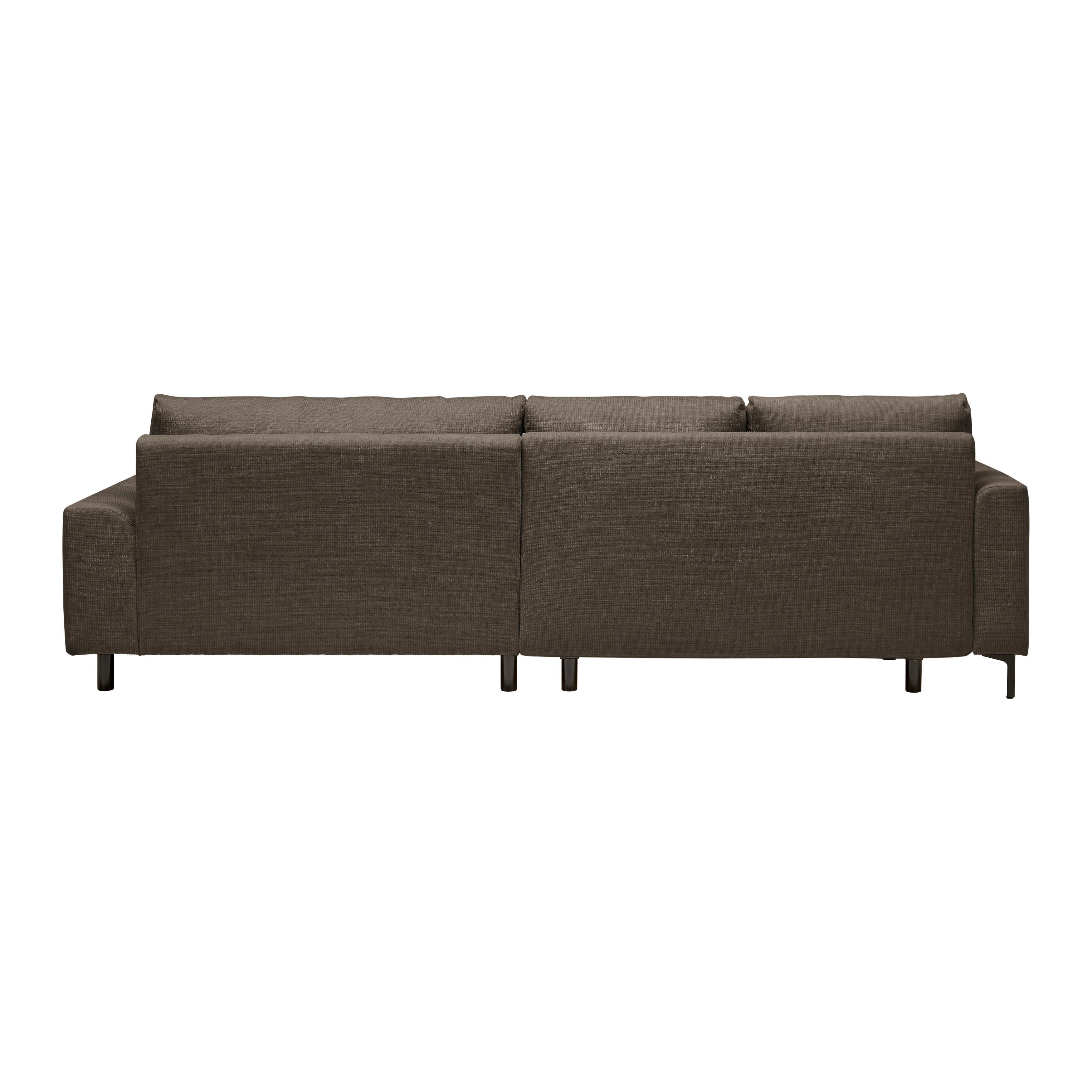 Ecksofa Integra Braun - Schwarz/Braun, Textil/Metall (170/81-93/294cm) - Mömax