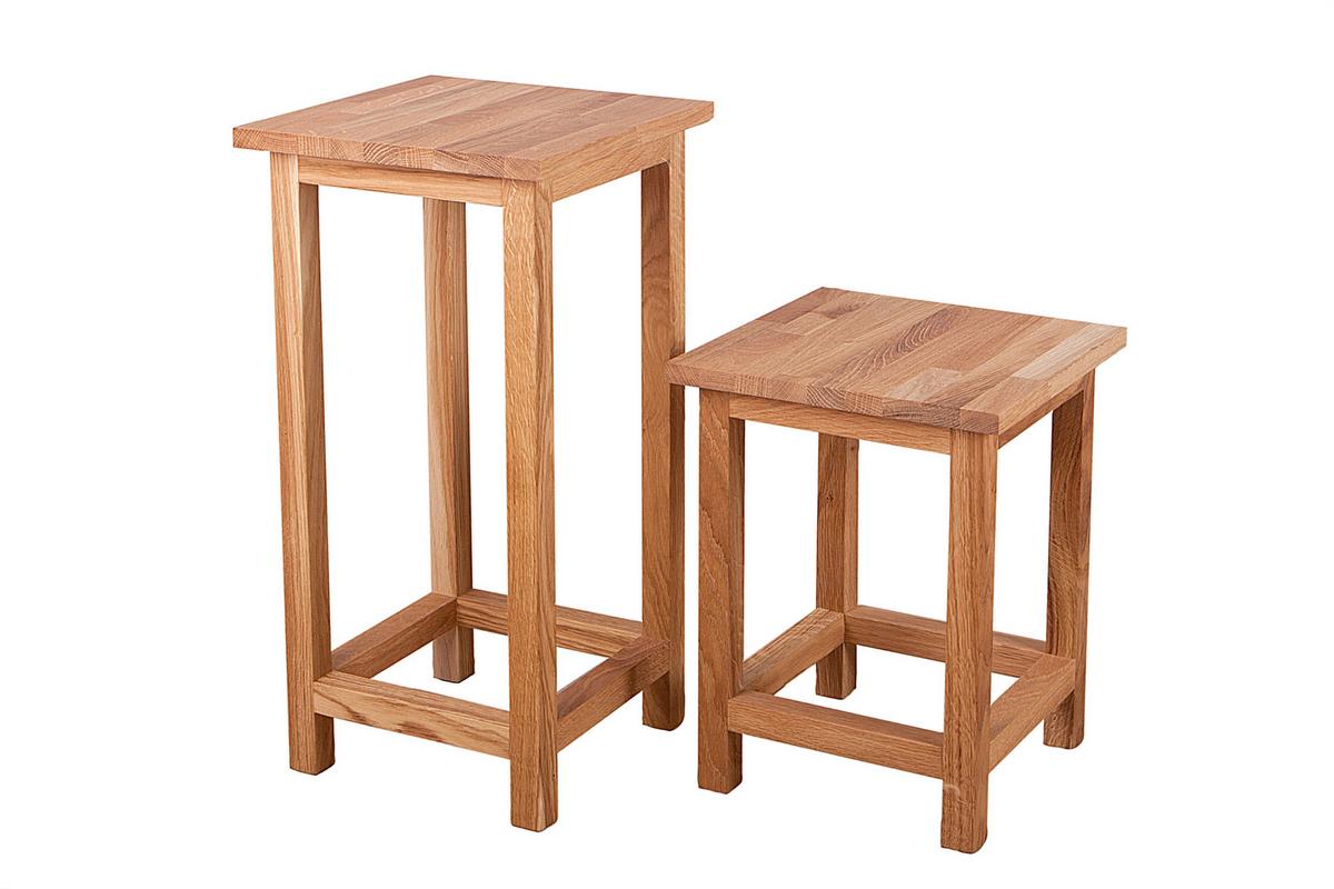 GARTENHOCKER Eiche massiv H: 60 cm - Eichefarben, Basics, Holz (30/60/30cm) - Gardenson