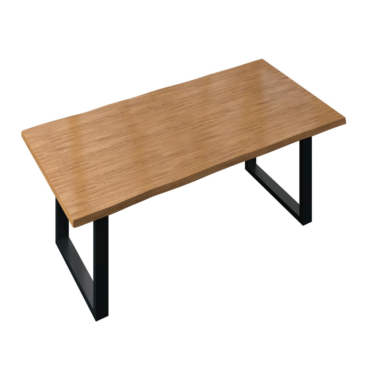 Esstisch Yola in Holz Eiche massiv ca. 200x100 cm - Eichefarben, MODERN, Holz/Metall (200/100/76cm) - Bessagi Home