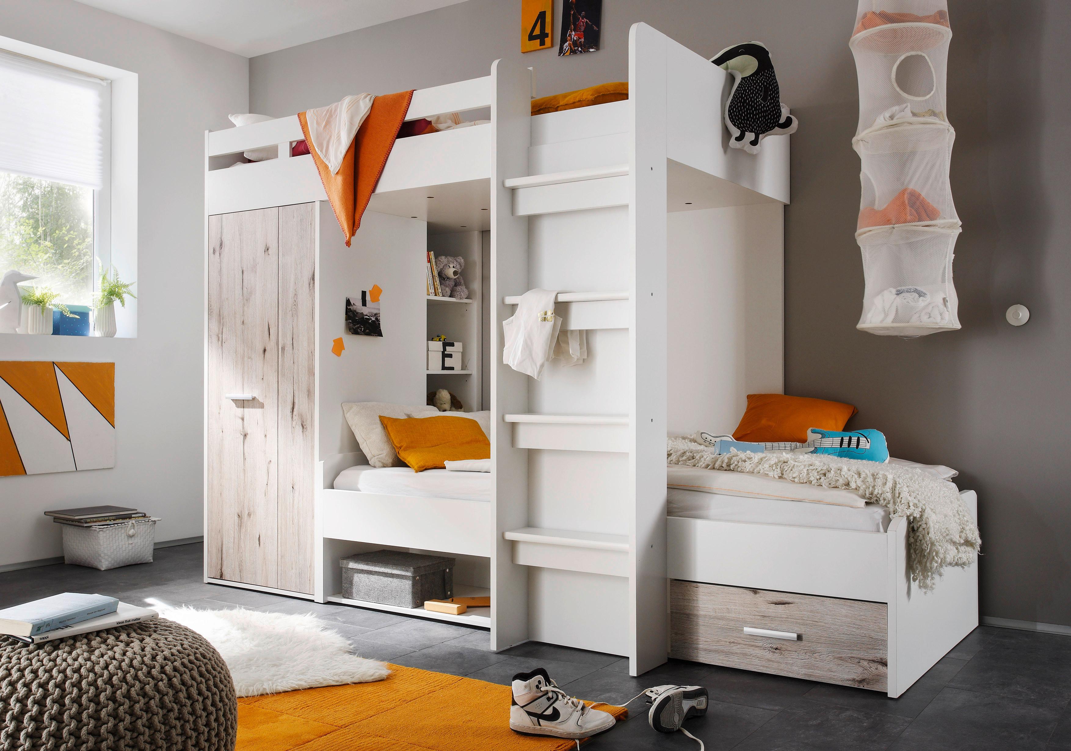 Krevet Na Kat Maxi - bijela/boje hrasta, Konvencionalno, drvni materijal (90/200cm) - Bessagi Kids