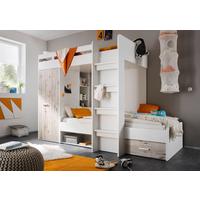 Pograd Maxi, Bela, Barva Hrasta, 2 X 90x200 - barve hrasta/bela, Konvencionalno, leseni material (90/200cm) - MID.YOU