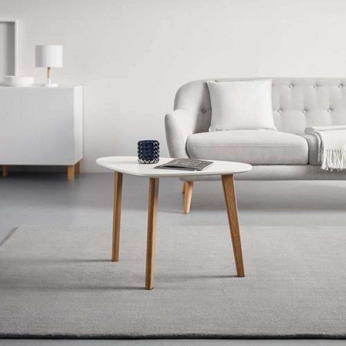 Couchtisch Kimi Weiß Buche MDF - Buchefarben/Weiß, MODERN, Holz/Metall (70/40/46,5cm) - Bessagi Home