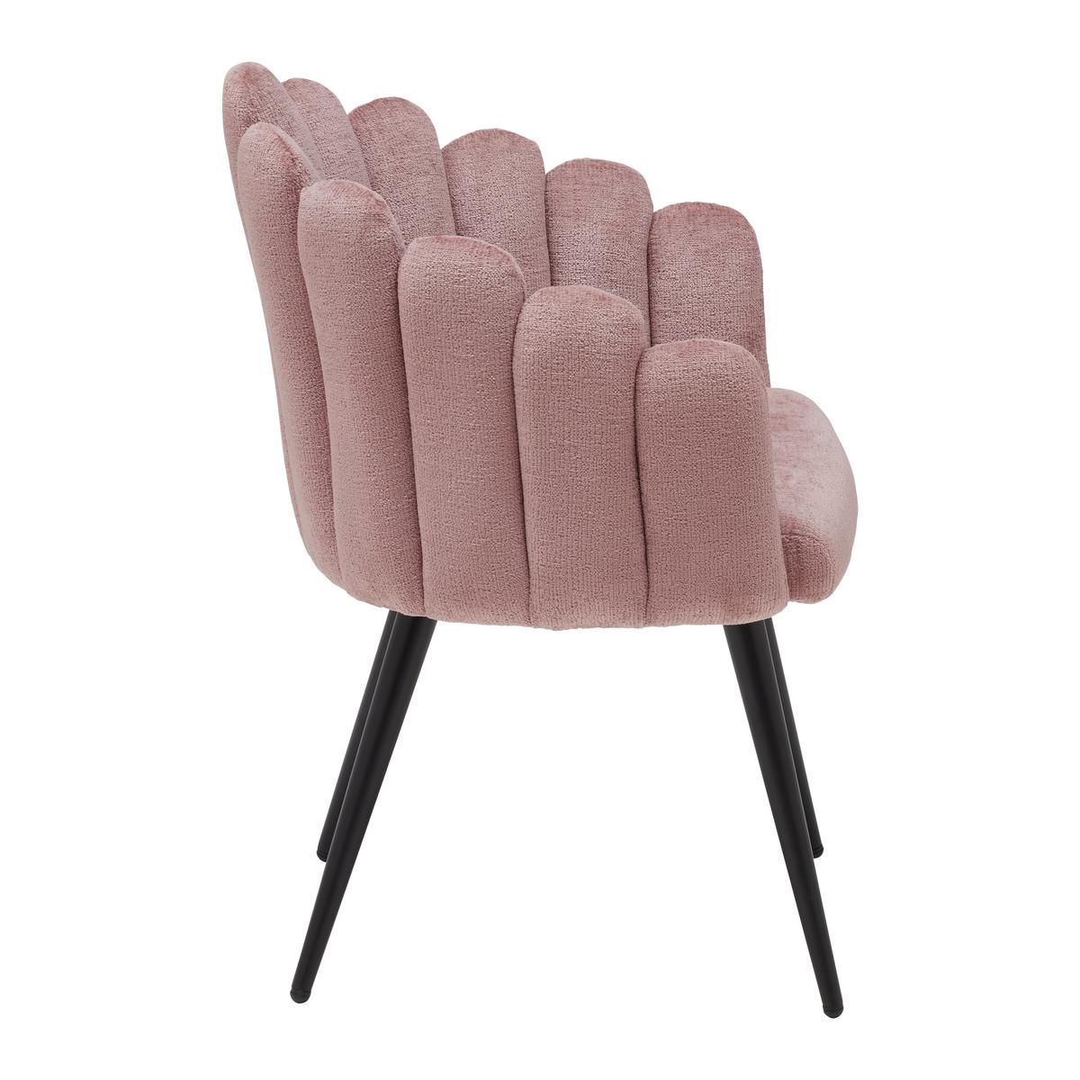 Stol Sibyl - roza/črna, Romantika, kovina/tekstil (63/84/58cm) - Premium Living