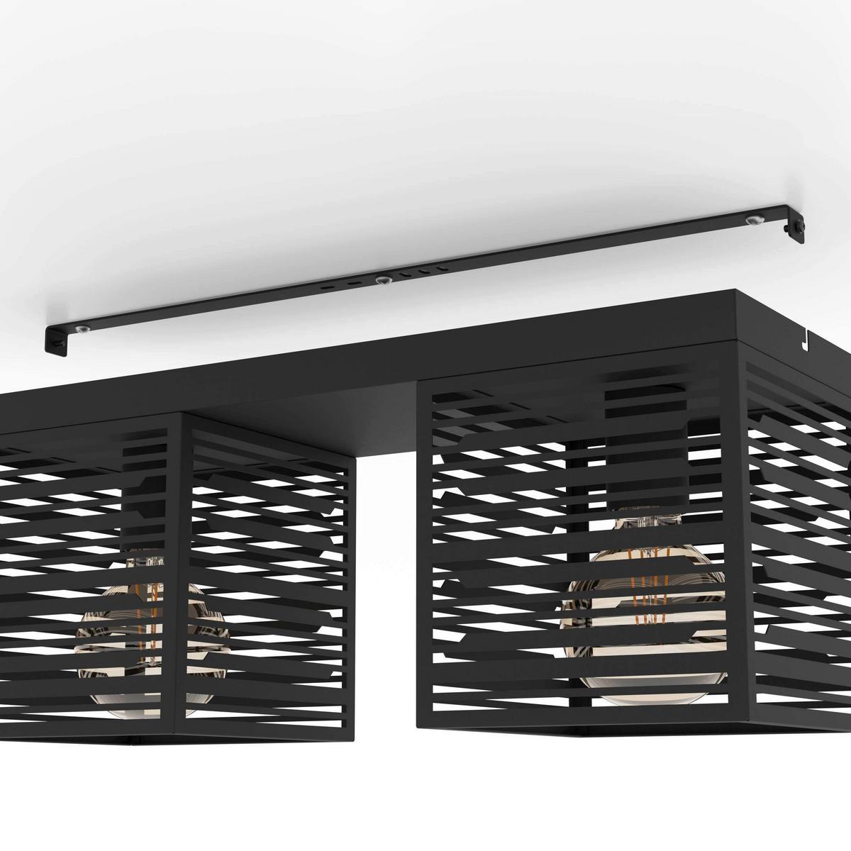 Deckenleuchte 900356_piedritas - Schwarz, Design, Metall (51,5/18/20,5cm) - Eglo