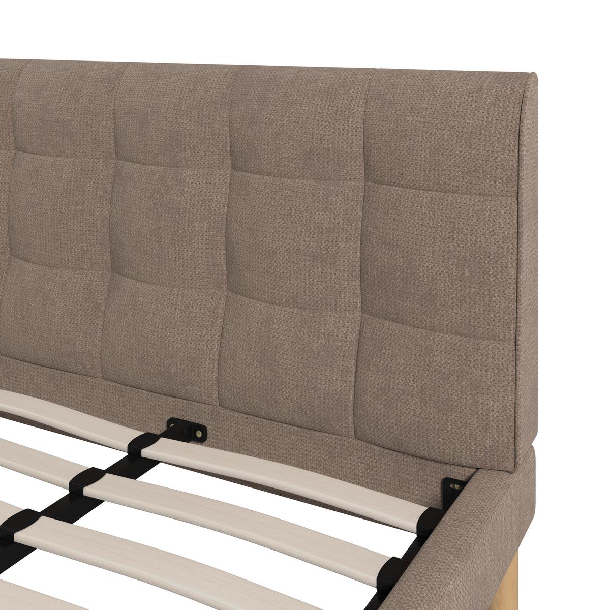 Oblazinjena Postelja Mara - sivobež/naravne barve, Moderno, kovina/tekstil (180/200cm) - Bessagi Home