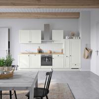 Küchenblock Cascada Low m. Geräten Weiß - Eichefarben/Schwarz, MODERN, Holzwerkstoff/Metall (330cm) - Nobilia