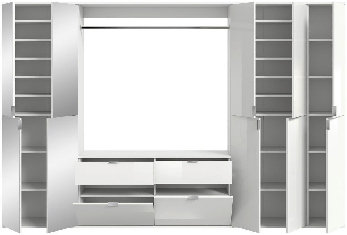 Ormar S Klaičnim Vratima Projekt X - bijela visoki sjaj, Moderno, staklo/drvni materijal (273/193/34cm) - Modern Living