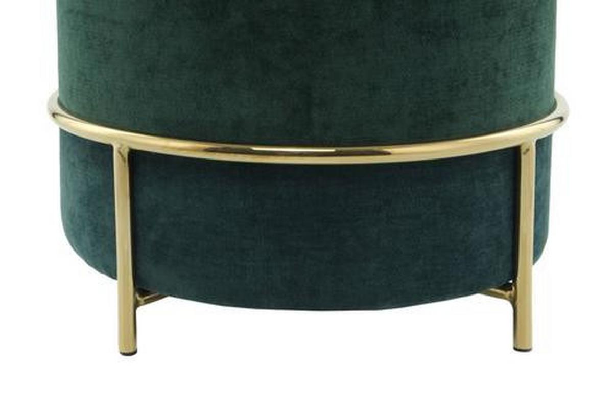 Hocker Grün ca. 48,5x46 cm - Goldfarben/Grün, Basics, Holzwerkstoff/Textil (48,5/46/48,5cm) - Kayoom
