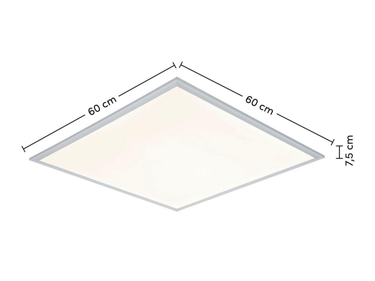 Led Stropna Svjetiljka Cornelius-Akt- - bijela/srebrne boje, Moderno, metal/plastika (60/60/7,5cm) - Mömax