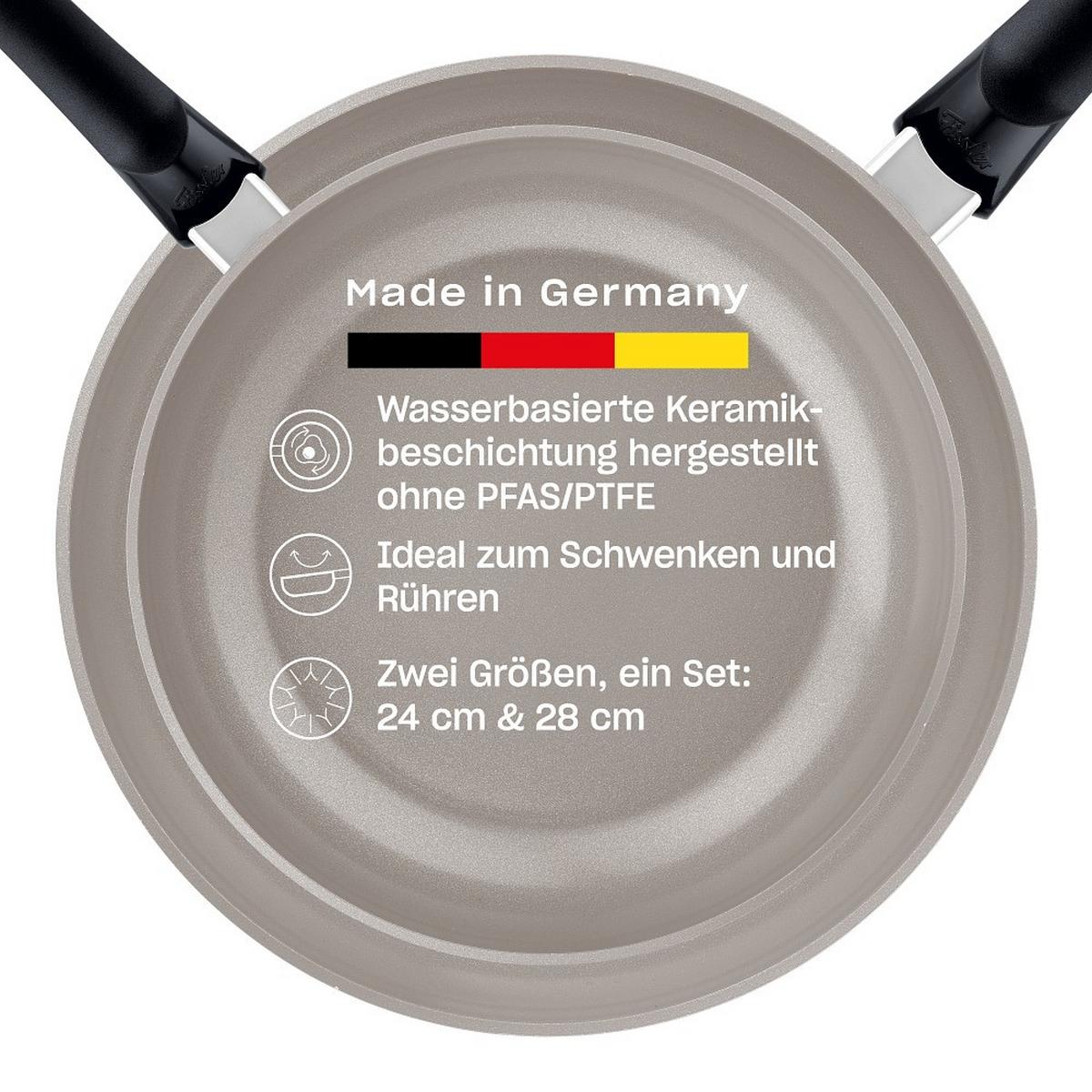 ZESTAW PATELNI 112-002-02-100/0 FISSLER - szary, Basics, metal (24 / 28cm) - Fissler