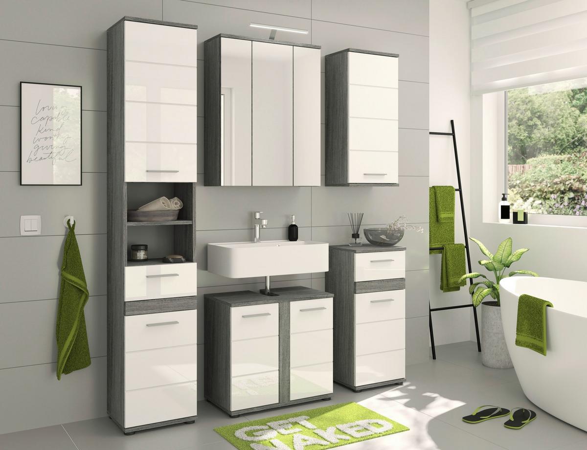 Spiegelschrank BLAKE Silber, ca. 60x77x21 cm - MODERN, Glas/Holzwerkstoff (60/77/21cm) - MID.YOU