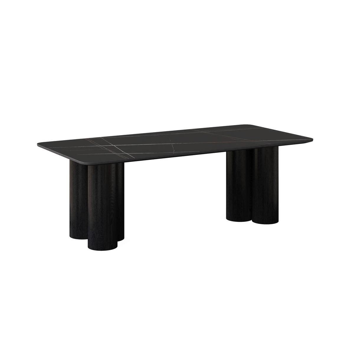 Esstisch Kiano Holz/Keramik Schwarz ca. 220x105 cm - Schwarz, MODERN, Holz/Keramik (220/76/105cm) - Bessagi Home