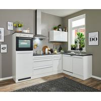 Eckküche Jazz mit Geräten ca.260x175cm Weiß Hochglanz - Weiß Hochglanz/Anthrazit, Basics, Holzwerkstoff/Kunststoff (260/175cm) - P & B