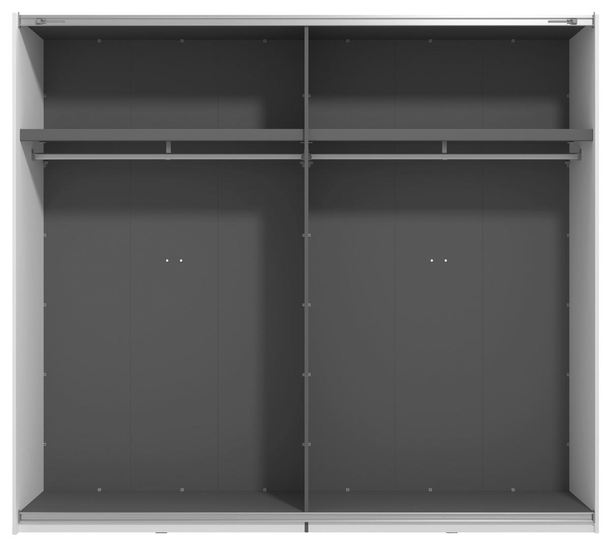 Schwebetürenschrank Gard Weiß - Schwarz/Weiß, KONVENTIONELL, Holzwerkstoff/Metall (245/217/61cm) - Based