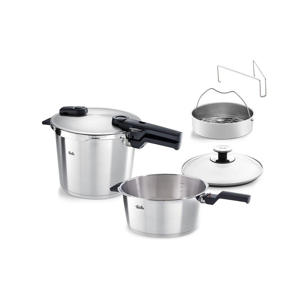 ZESTAW SZYBKOWARÓW 602-410-13- 090/0 FISSLER - kolor stalowy, Basics, metal (3,5 / 6,0l) - Fissler