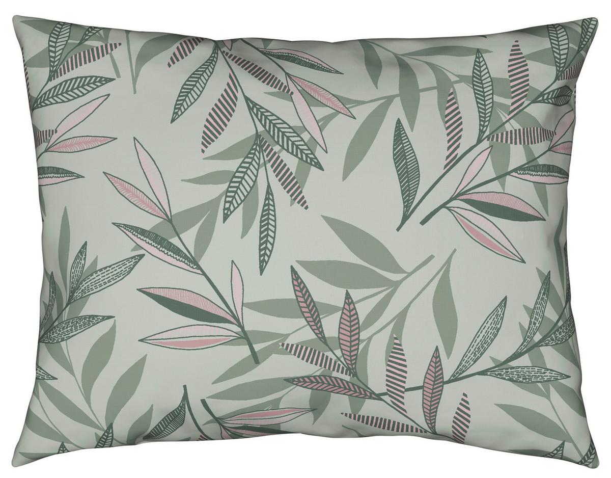 Bettwäsche Stitched Leaves Grün/Mauve ca. 140x200cm - Mauve/Grün, Textil (140/200cm) - Modern Living