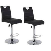 Barhocker-Set höhenverstellbar Miranda Schwarz - Chromfarben/Schwarz, MODERN, Textil/Metall (38/97-119/50cm) - MID.YOU