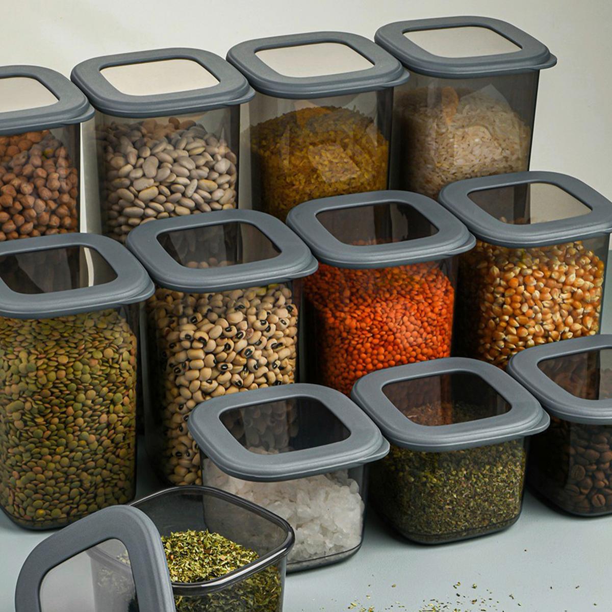 ZESTAW POJEMNIKÓW KUCHENNYCH 3808006803 - antracytowy/przezroczysty, Basics, tworzywo sztuczne (10/10/9,5cm) - P & B