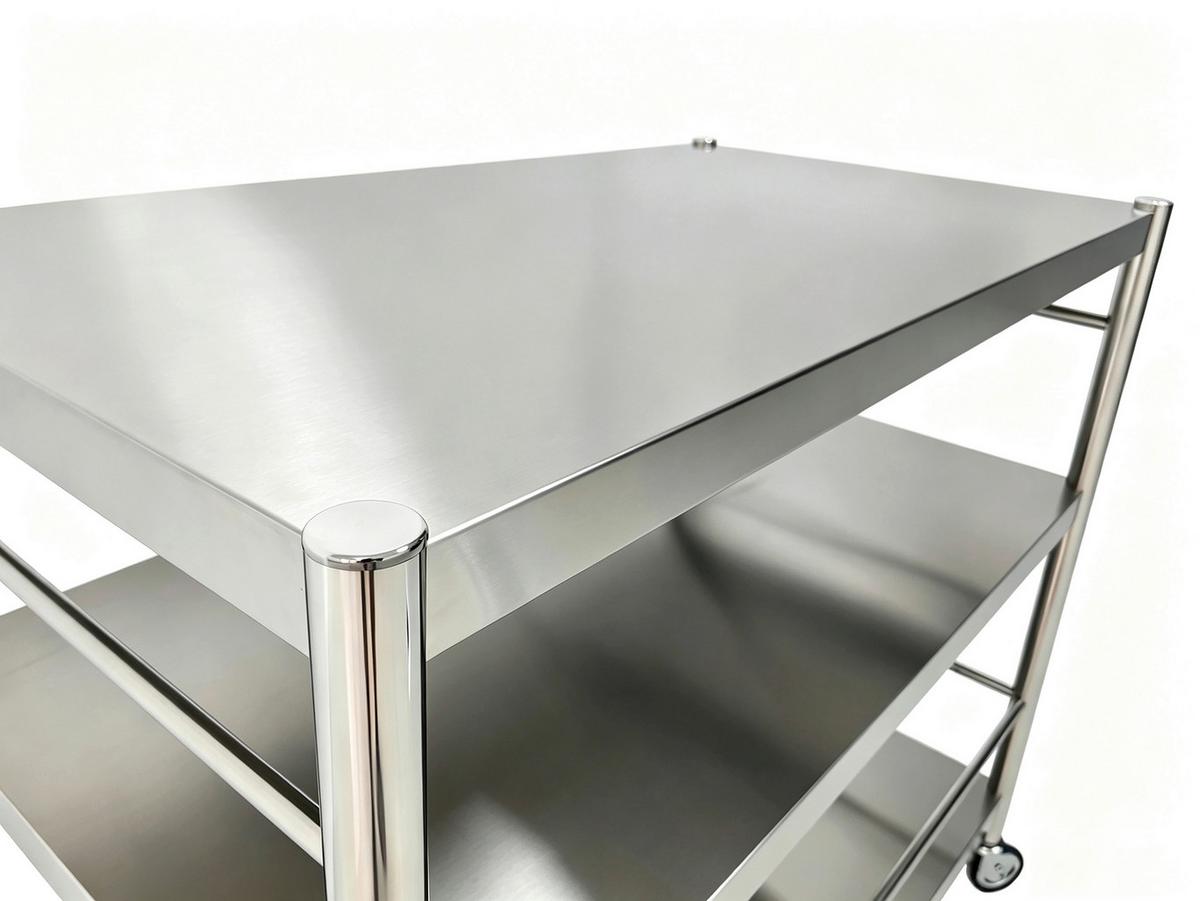 Servierwagen Sandro Silberfarben - Silberfarben/Schwarz, KONVENTIONELL, Kunststoff/Metall (95/88/55cm) - Mömax