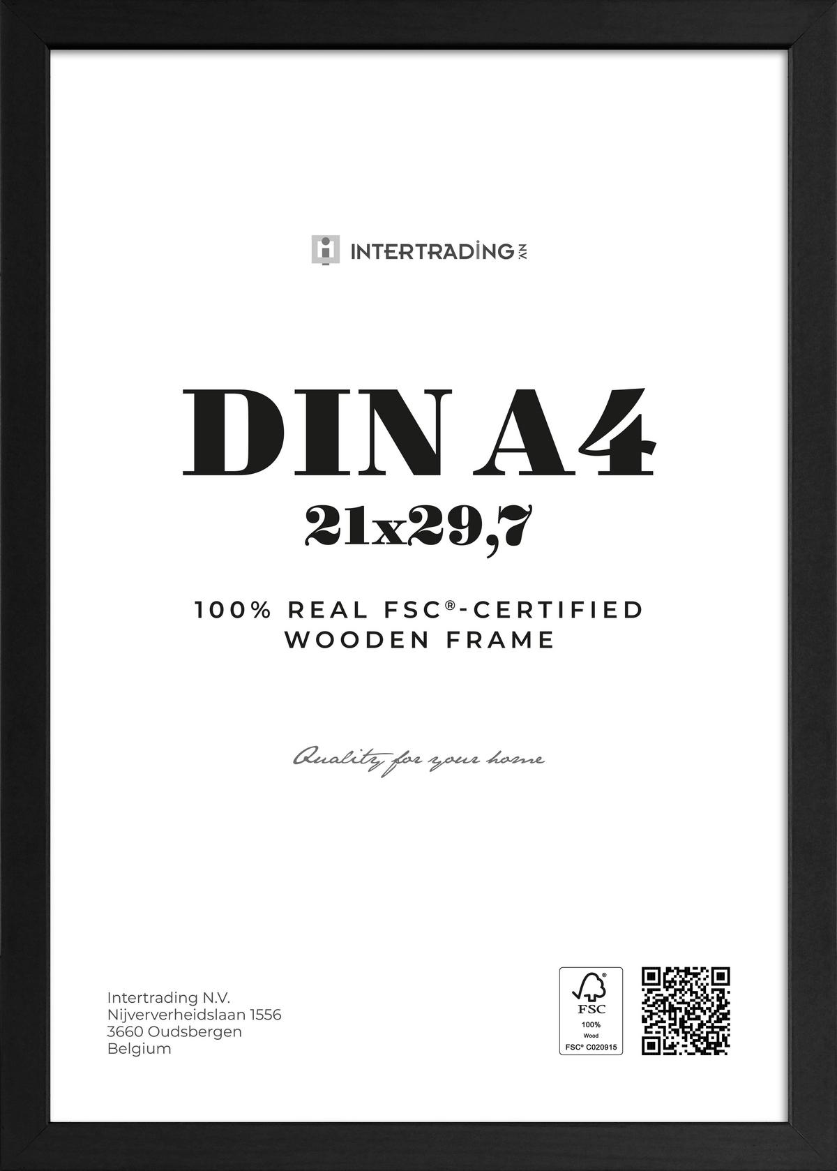 RAMKA NA ZDJĘCIA 663348 - czarny, Basics, drewno/szkło (31,4/22,7/1,2cm)