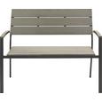 Gartenbank Sammy in Anthrazit - Anthrazit/Grau, Kunststoff/Metall (120/90/57cm) - MÖMAX modern living