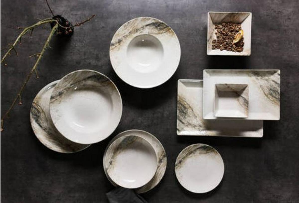 TALERZ ŚNIADANIOWY AREZZO - beżowy/biały, Basics, ceramika (20,5cm) - Ritzenhoff Breker