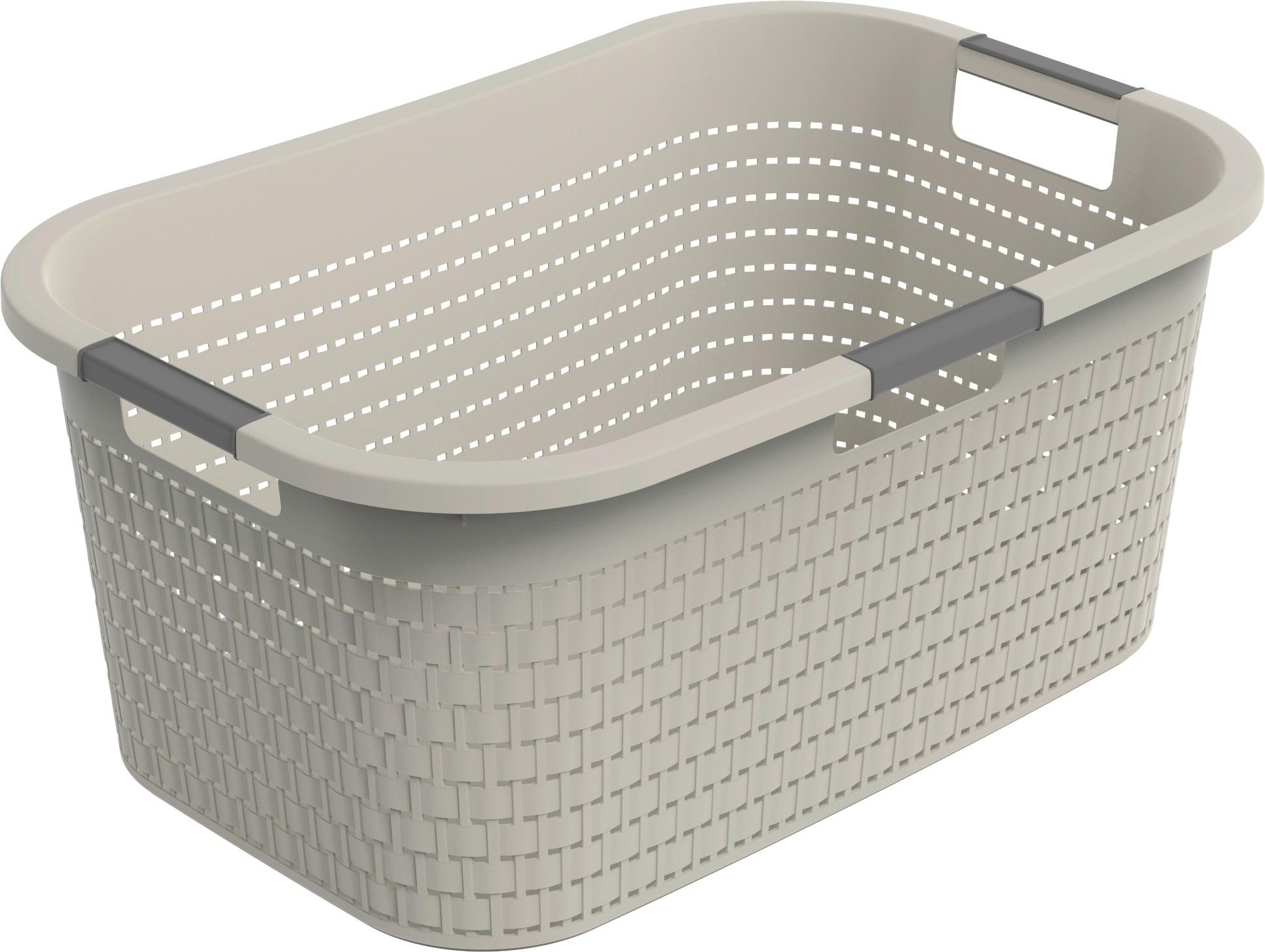 KOSZ NA PRANIE 1040407422 - cappuccino, Basics, tworzywo sztuczne (58/38,9/25,1cm) - Rotho