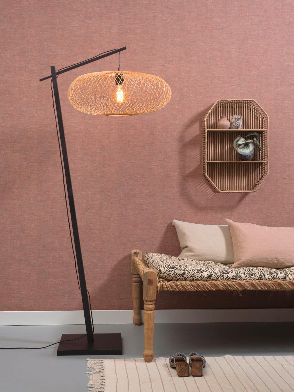 Stoječa Svetilka Cango, Črna, Naravna Barva - črna/naravne barve, Trend (176/60/80cm) - Good & Mojo