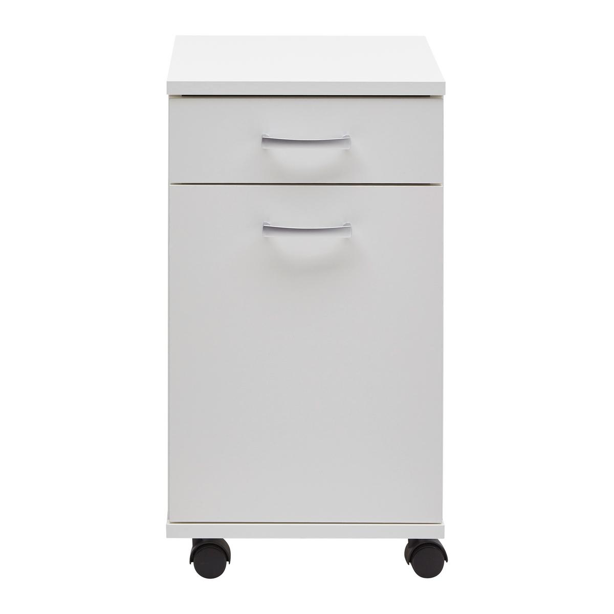 Rollcontainer Caorle in Weiß - Weiß, KONVENTIONELL, Holzwerkstoff/Kunststoff (33/59/38cm) - Mömax