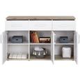 Comoda Romance - alb/culoare lemn stejar, Modern, compozit lemnos (140/89/46cm) Comoda Romance - alb/culoare lemn stejar, Modern, compozit lemnos (140/89/46cm)