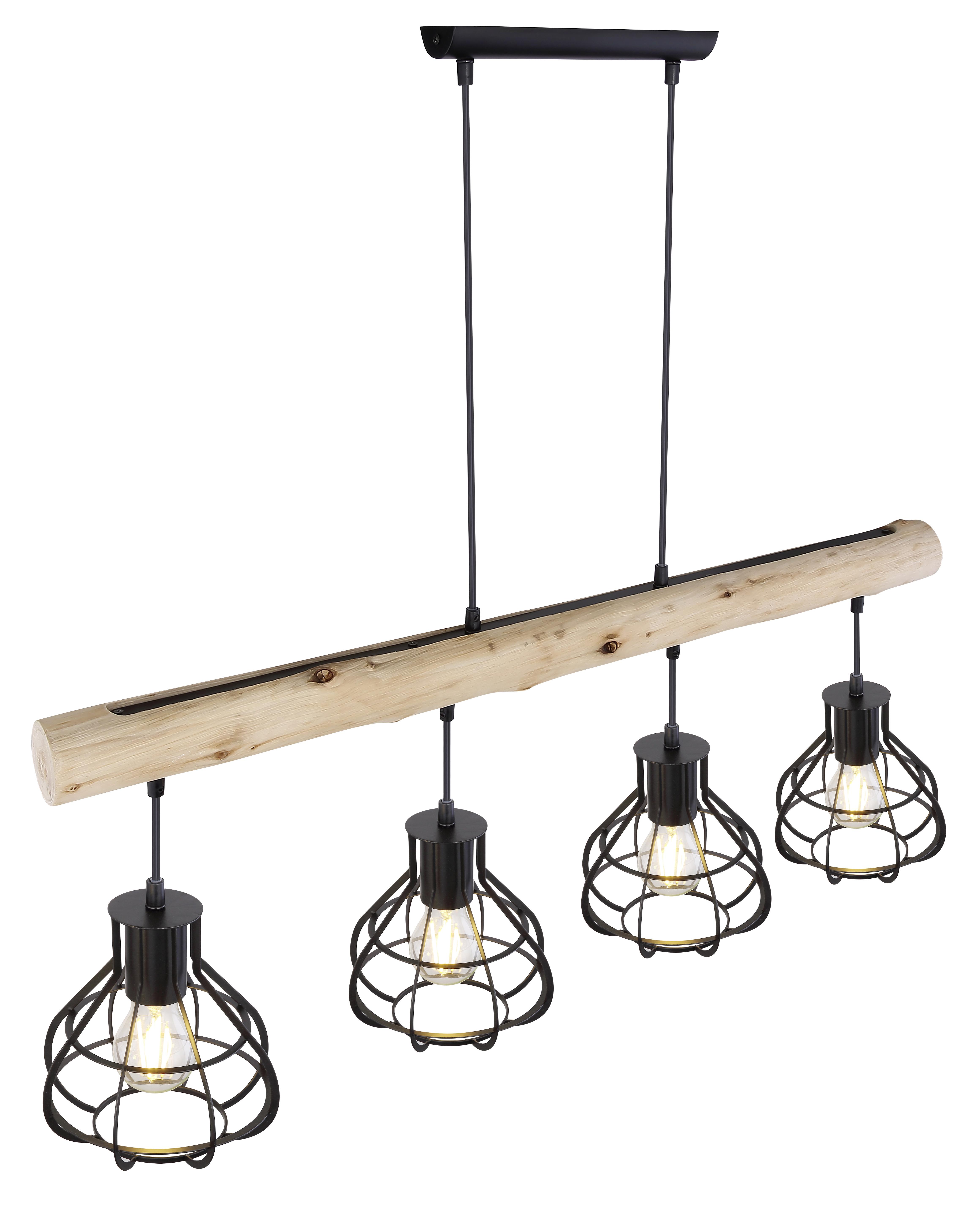 Hängeleuchte Clastra max. 60 Watt - Modern, Holz/Metall (90/18/120cm)