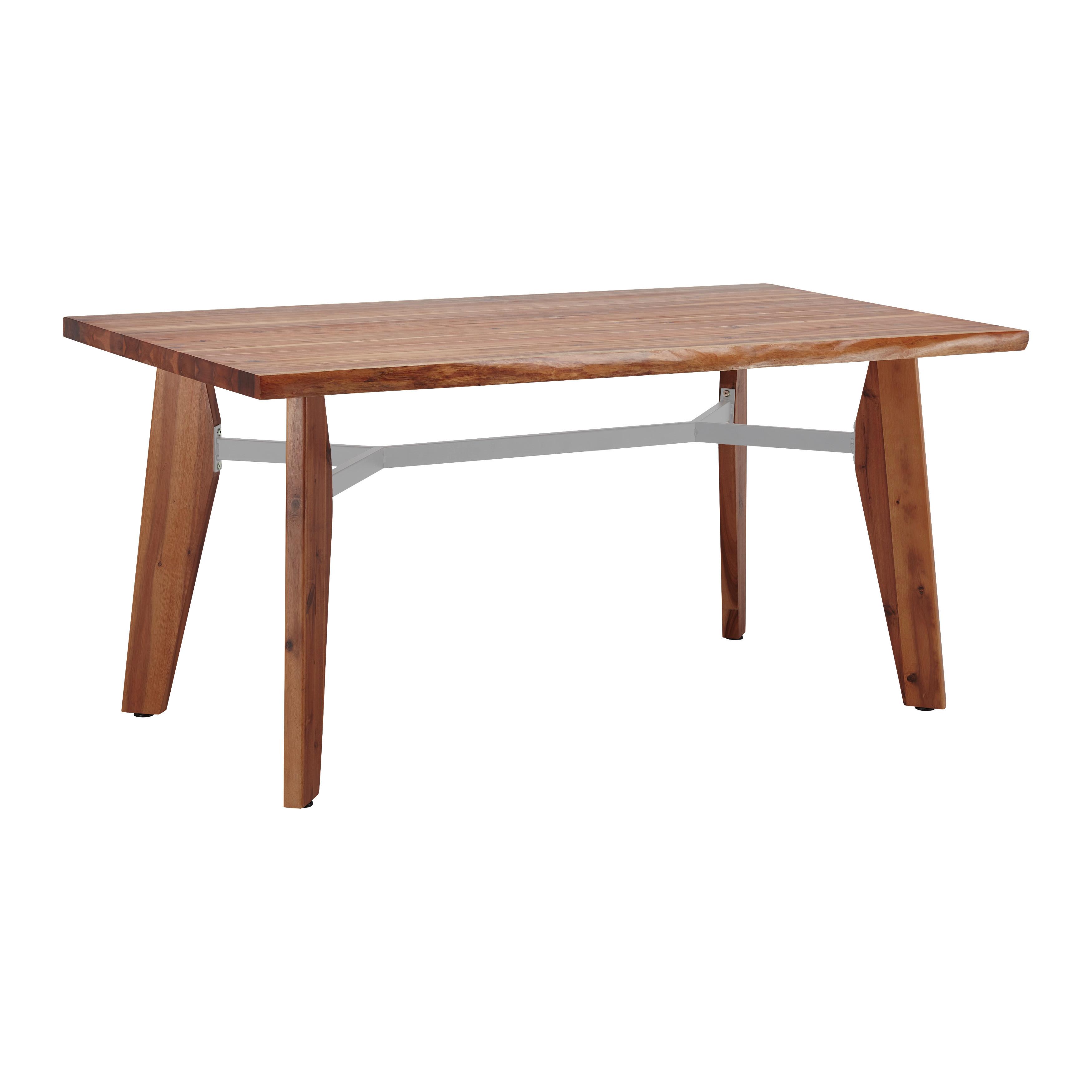 Esstisch Jasper in Holz Akazie massiv hell ca. 160x90 cm - Grau/Akaziefarben, MODERN, Holz/Metall (160/90/75cm) - Bessagi Home