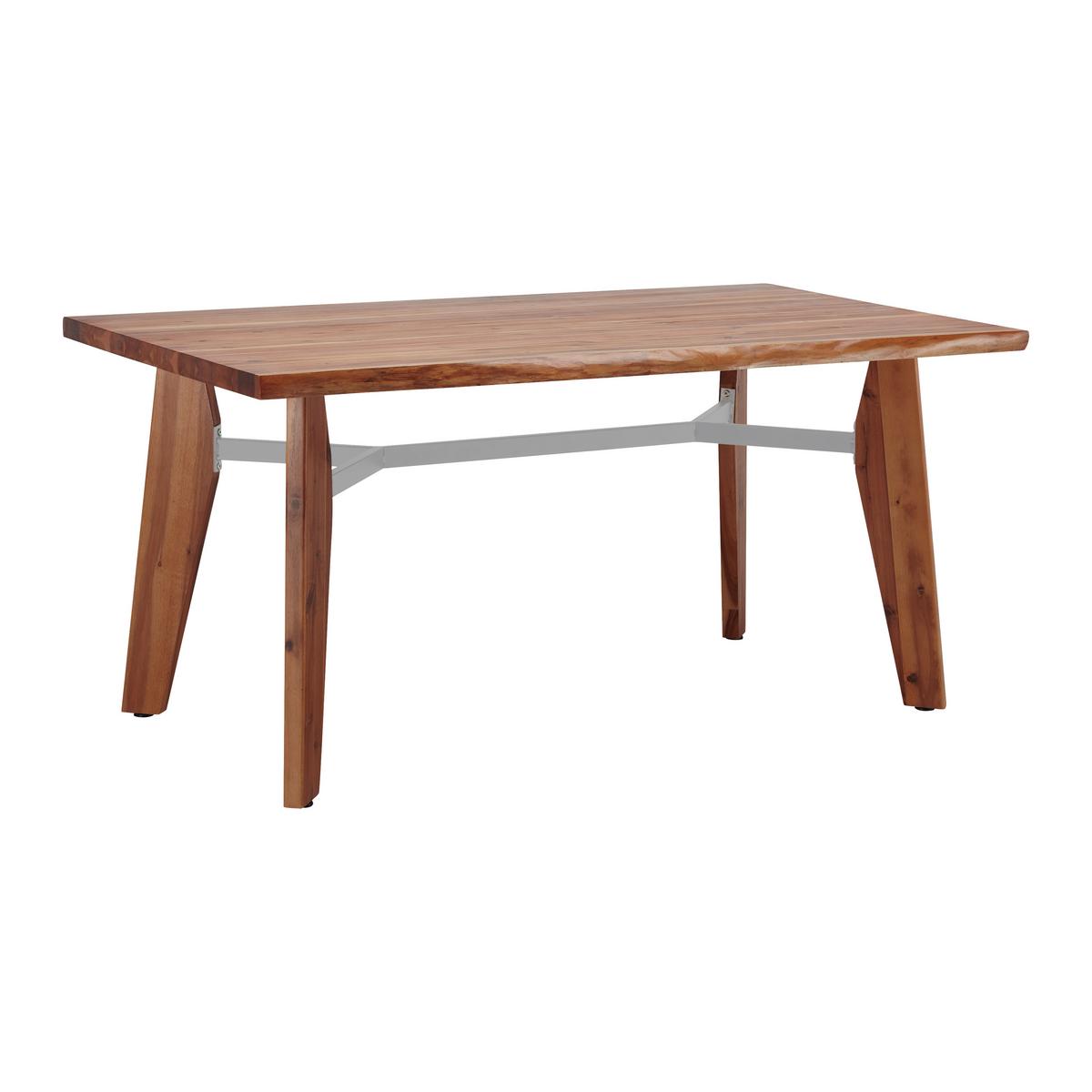 Masă JASPER - culoare lemn acacia/gri, Modern, lemn/metal (160/90/75cm) - Bessagi Home