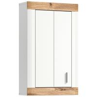 Viseča Omara Laredo, Bela, Barva Hrasta - Moderno, kovina/leseni material (45/76/20cm) - MID.YOU