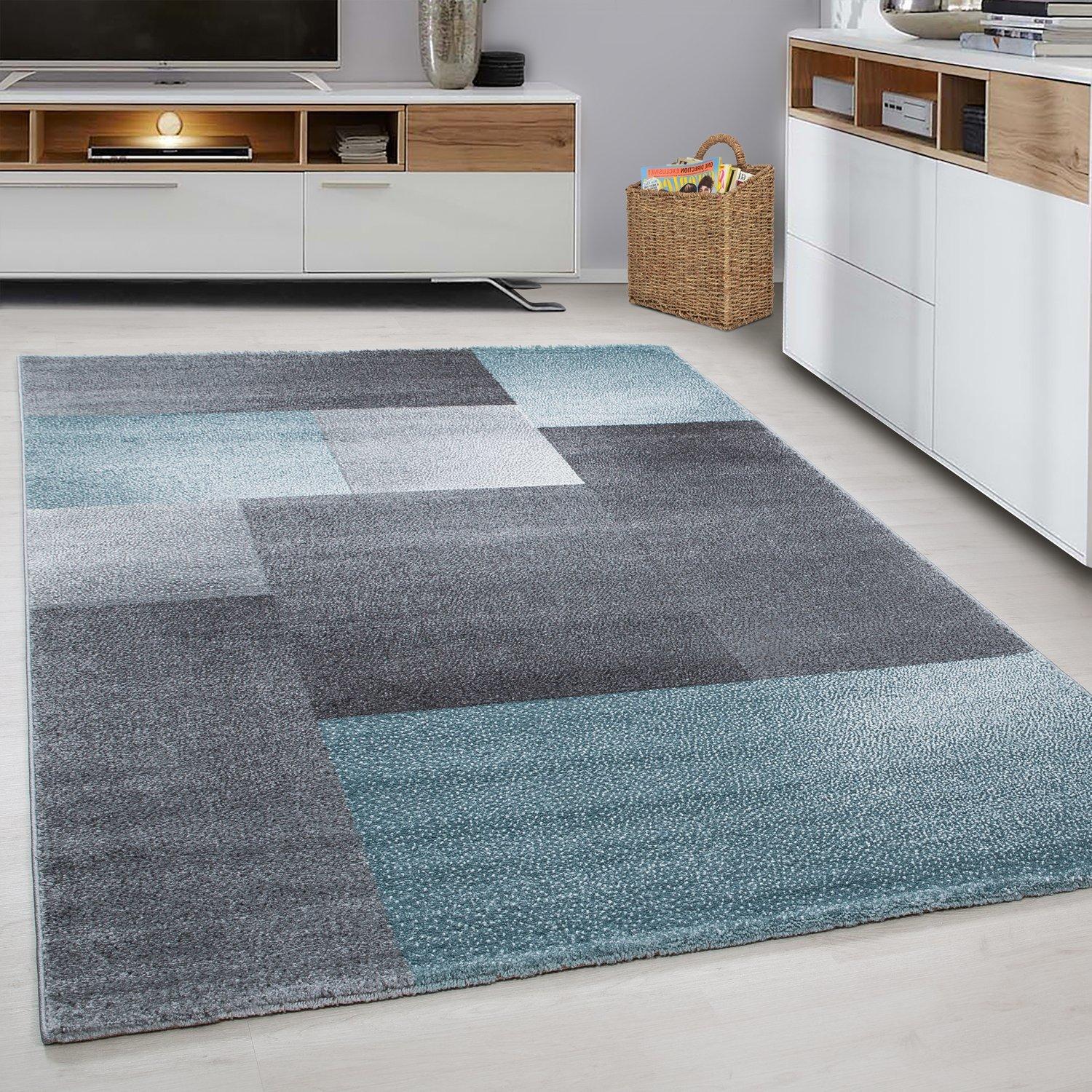 Webteppich Lucca Blau ca. 120x170cm - Blau, Trend, Textil (120/170cm)
