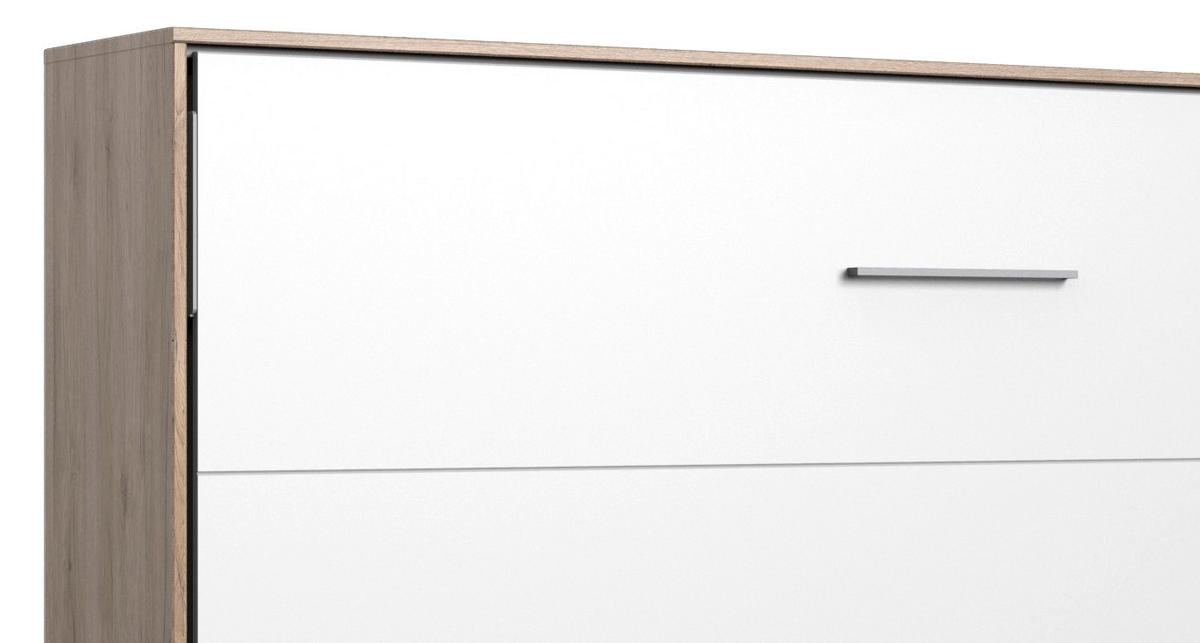 Schrankbett Juist Weiß/Eiche ca. 140x200cm - Eichefarben/Weiß, KONVENTIONELL, Holz/Holzwerkstoff (140/200cm) - MID.YOU
