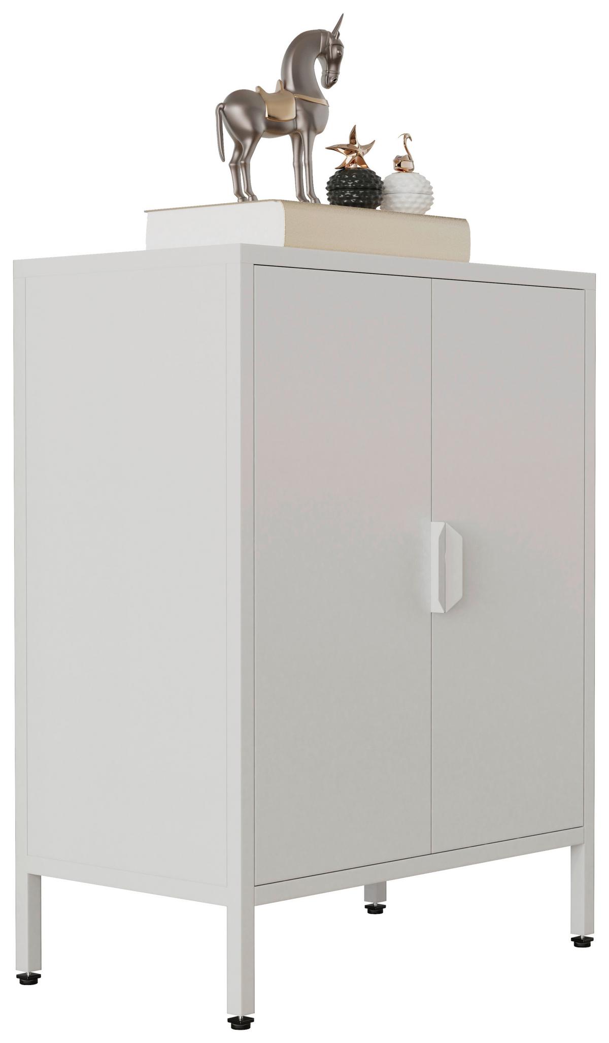 KOMMODE FLOKAS S - Weiss, Design, Metall (60/80/35cm) - MID.YOU