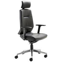 Drehstuhl My Contract Line Schwarz - Chromfarben/Schwarz, ROMANTIK / LANDHAUS, Leder/Holz (66/123-141/62cm) - MID.YOU
