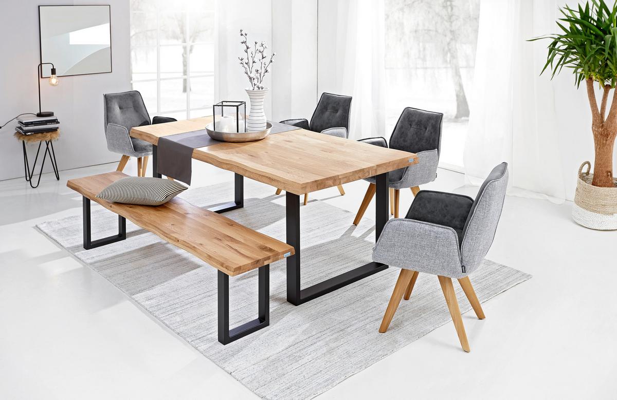 ŁAWKA COUNTRY -EXKLUSIV- - kolor dębowy/czarny, Natur, metal/drewno (180/44/40cm) - Landscape