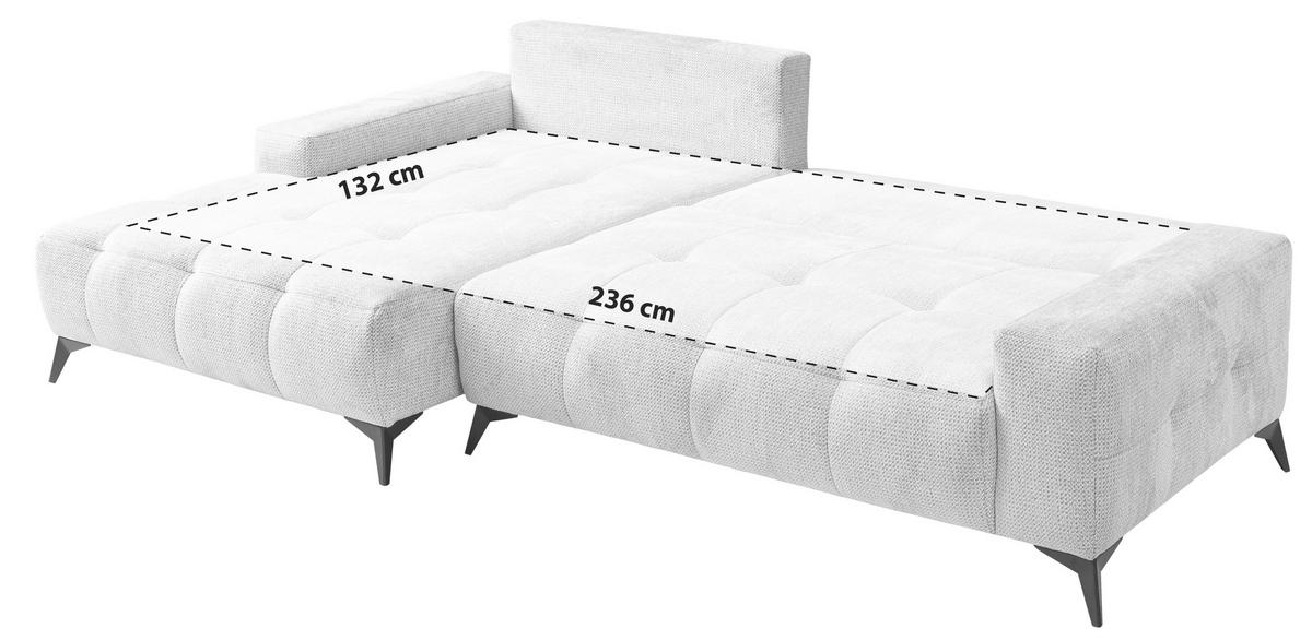 Kutna Garnitura Mauro - svijetlo siva/crna, Trend, tekstil/metal (175/290cm) - Luca Bessoni