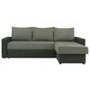 Sedežna Garnitura Atlanta, Z Ležiščem - črna/zelena, Moderno, tekstil (230/160cm) - Modern Living