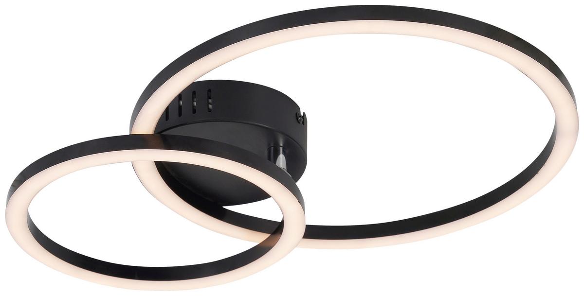 LED-Deckenleuchte Rundi Schwarz matt max. 16 Watt - Schwarz, MODERN, Kunststoff (42/30/7,5cm) - Mömax