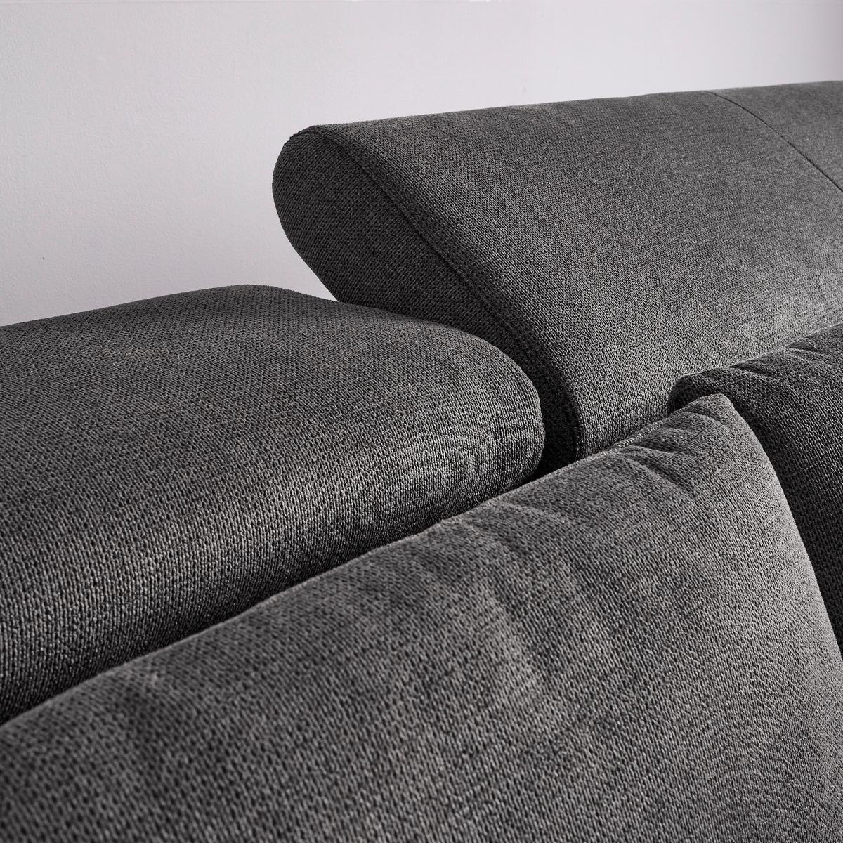 Wohnlandschaft Orion Grau Chenille-Oberfläche - Chromfarben/Grau, Modern, Textil/Metall (310/70-88/225cm) - Bessagi Home