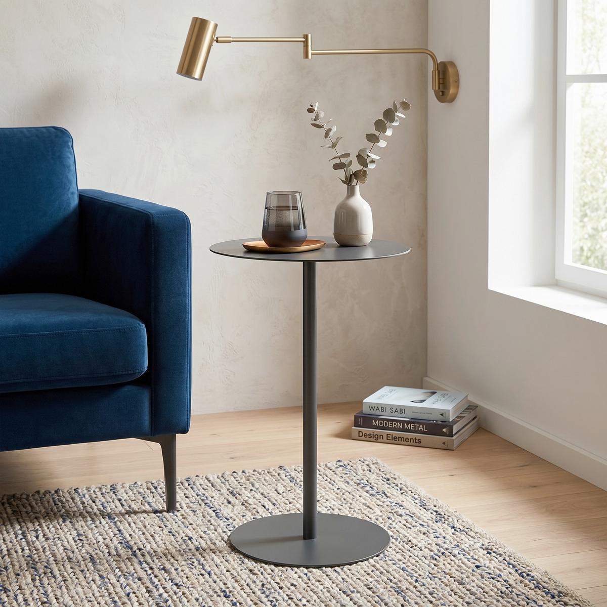Beistelltisch Rod Dunkelgrau - Dunkelgrau, MODERN, Metall (35/53cm) - Mömax